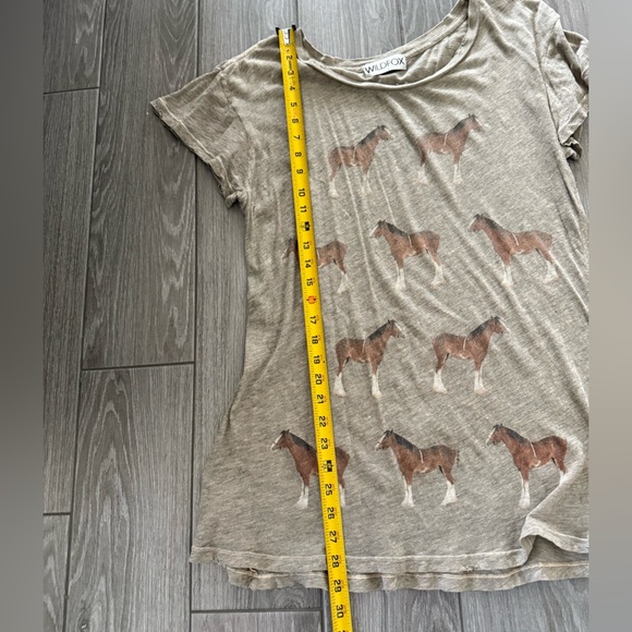 Wildfox|Distressed tan horse print tee,burnout style•••boho novelty print - Picture 13 of 13